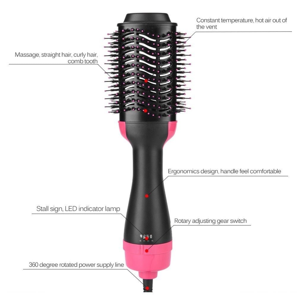 Multifunctional 2 in 1 Hair Dryer Volumizer Rotating Hot Hair Brush - Pita