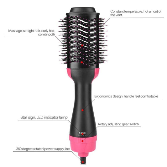 Multifunctional 2 in 1 Hair Dryer Volumizer Rotating Hot Hair Brush - Pita