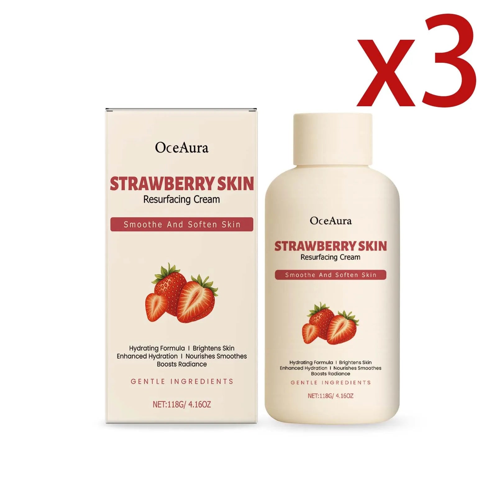 Salicylic Acid Strawberry Rejuvenating Body Cream Deep Moisturizing Improve Rough Skin Relieve Dullness Brightening Body Lotion by Pita for